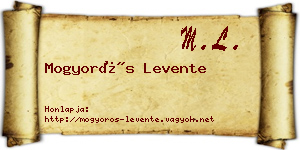 Mogyorós Levente névjegykártya