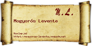 Mogyorós Levente névjegykártya